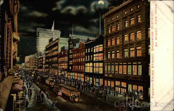 Twenty-Third Street Shooping District by Night New York City