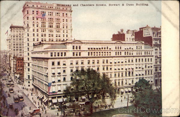 Broadway and Chambers Streets, Stewart & Dunn Building Brooklyn New York