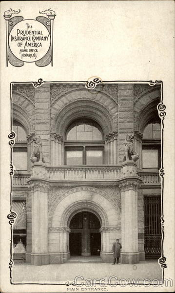 The Prudential Insurance Company of America Home Office, Main Entrance Newark New Jersey