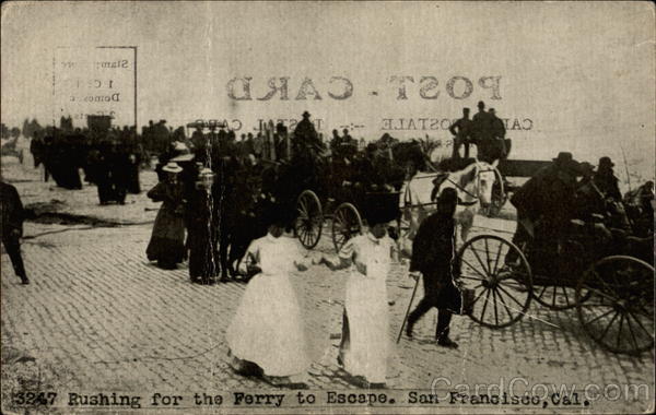 3247 Rushing for the Ferry to Escape. San Francisco, Cal California