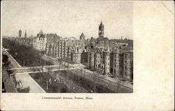 Commonwealth Avenue, Boston, Mass Postcard