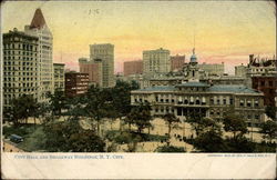 City Hall and Broadway Building Postcard