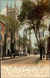 View of Third St. with St. Pauls P.E. Church, City Hall & Third St. Baptist Church Troy, NY Postcard Postcard