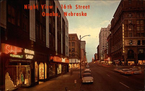 Night View -- 16th Street Omaha Nebraska