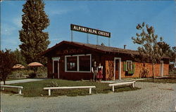 Interior view of Alpine-Alpa Cheese Chalet Stores Postcard
