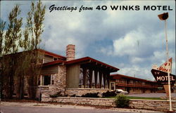 Greetings from 40 Winks Motel Postcard