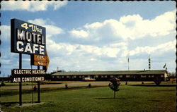 4 Way Motel and Restaurant Postcard