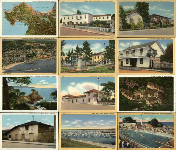 Large Lot of 1200 Unused Vintage Monterey-area Postcards Wholesale California