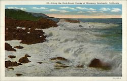 Lot of 100: Along the Rock-Bound Shores of Monterey Peninsula California Postcard Postcard Postcard