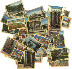 Lot of 100 Original California Linen Postcards, Unused Postcard