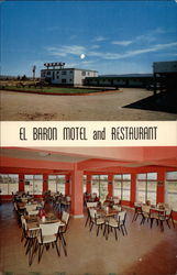 El Baron Motel and Restaurant Postcard