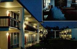 Quality Motel, exterior at night and room interior Florence, SC Postcard Postcard