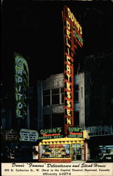 Dunn's Famous Delicatessen and Steak House Postcard
