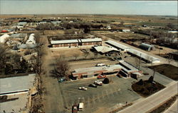 Pioneer Restaurant Motel and campground, aerial view Postcard