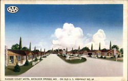 Ranger Court Motel Excelsior Springs, MO Postcard Postcard