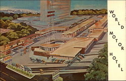 World Motor Hotel Postcard