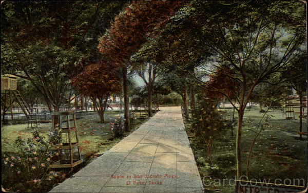 Scene in San Jacinto Plaza El Paso Texas
