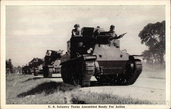 U.S. Infantry M2A1 Medium Tanks Assembled Ready for Action