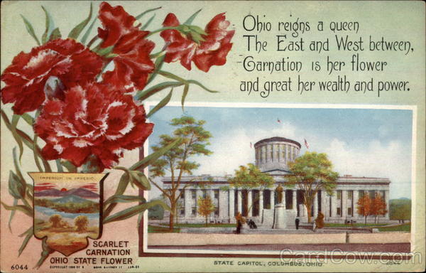 Ohio State Card Columbus State Flowers & Seals