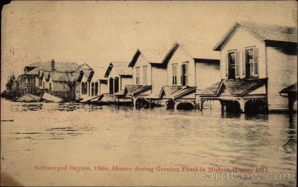 Submerged homes Dayton Ohio