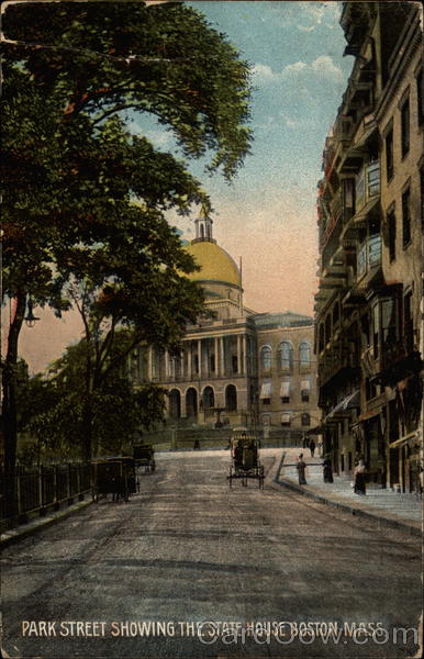 Park Street Showing the State House Boston Massachusetts