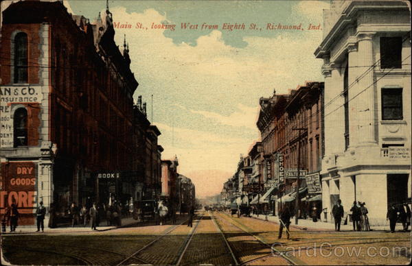 Main St., looking West from Eighth St Richmond Indiana