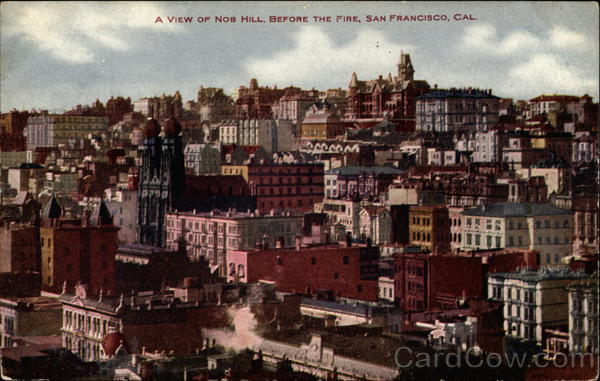 A view of Nob Hill before the fire, San Francisco, Cal California