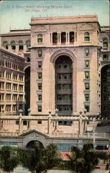 U.S. Grant Hotel, showing Pergola Court San Diego, CA Postcard Postcard