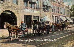 Central Fire Station Clinton, IA Postcard Postcard