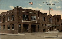 Fire Station and Armory Postcard