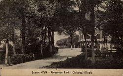 Scenic Walk, Riverview Park Chicago, IL Postcard Postcard