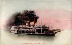 Typical Mississippi River Steamboat Riverboats Postcard Postcard