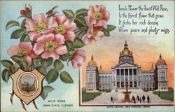 State Capitol Des Moines, IA State Flowers & Seals Postcard Postcard