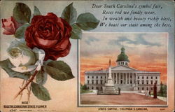 South Carolina State Flower and Capitol Columbia, SC State Flowers & Seals Postcard Postcard
