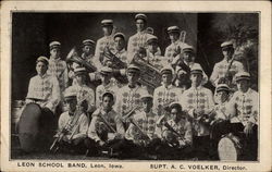 Leon School Band Iowa Postcard Postcard