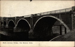 Sixth Avenue Bridge Des Moines, IA Postcard Postcard