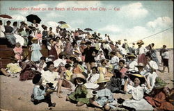 Watermelon Feast on the Beach at Coronado Tent City California Postcard Postcard