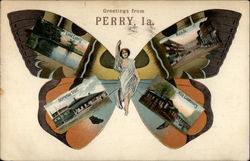 Butterfly  Greetings from Perry Butterfly Postcard