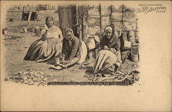 Mexican Women Grinding Corn For Tortillas Postcard