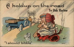 A Holdup on the Road to Oak Harbor Postcard
