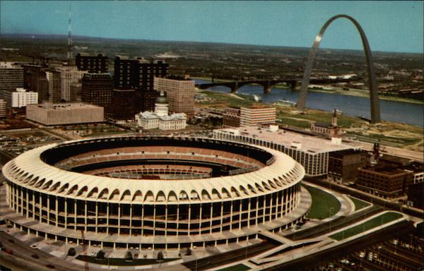 Aeriel View of Downtown and Riverfront St. Louis Missouri