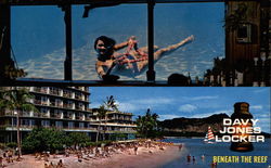 Davy Jones Locker--Beneath the Reef Waikiki, HI Postcard Postcard