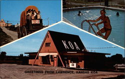 Lawrence KOA Kansas Postcard Postcard