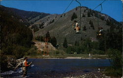 Fishing in the Wood River Sun Valley, ID Postcard Postcard