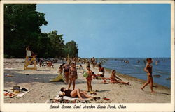 Beach Scene, East Harbor State Park, Ohio Postcard