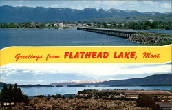 Greetings from Flathead Lake, Mont Montana Postcard Postcard