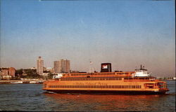 Staten Island Ferry, against skyline Postcard