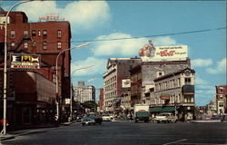 Congress Square street scene with cars Postcard