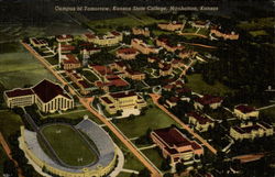 Campus of Tomorrow, Kansas State College Manhattan, KS Postcard Postcard