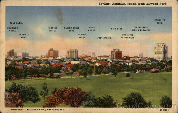 Skyline From Ellwood Park Amarillo Texas
